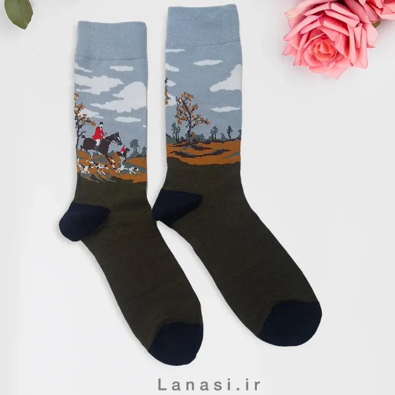 جوراب نخی طرحدار