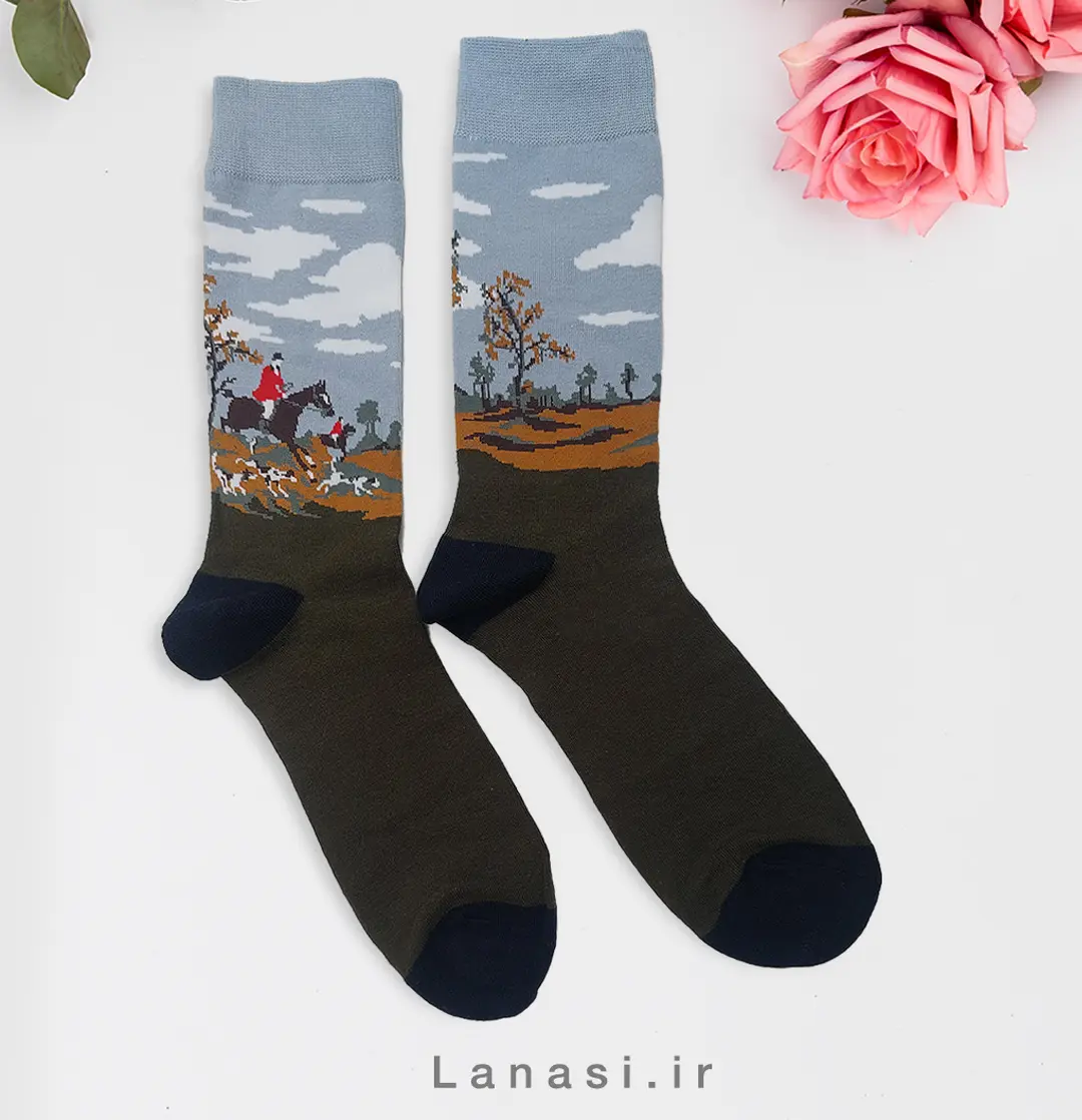 جوراب نخی طرحدار